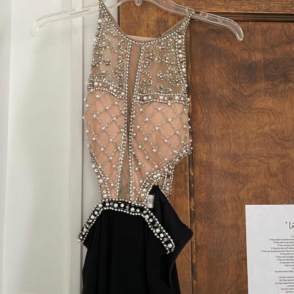 Prom dress, black/tan size 4